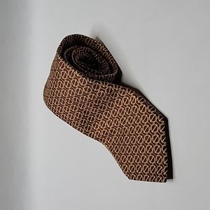 SULKA Wine Burgundy Yellow Print Silk Neck Tie